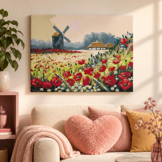 Paint by Numbers Poppies in a Field 50x40 cm, photo 9