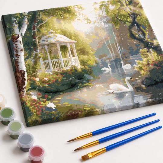 Paint by Numbers Swan Lake 50x40 cm, photo 4