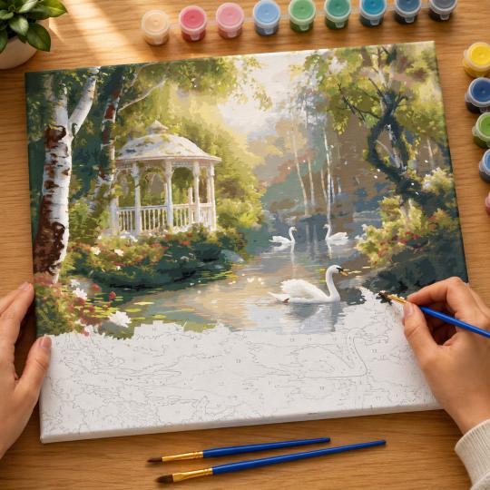Paint by Numbers Swan Lake 50x40 cm, photo 6