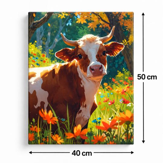 Paint by Numbers Cow in the Meadow 40x50 cm, photo 3