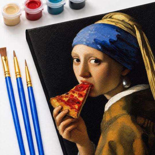 Paint by Numbers Girl with Pizza 40x50 cm, photo 5