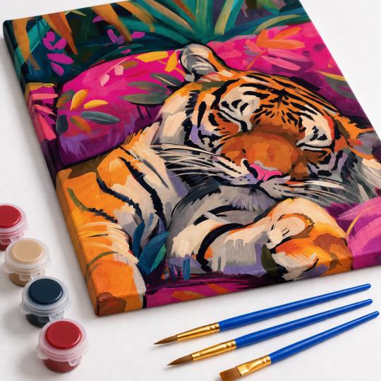 Paint by Numbers – Sleeping Tiger 40x50 cm, photo 4