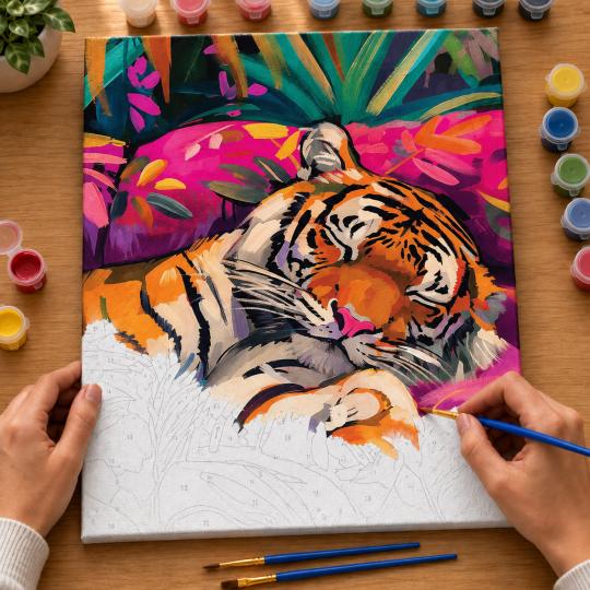 Paint by Numbers – Sleeping Tiger 40x50 cm, photo 6