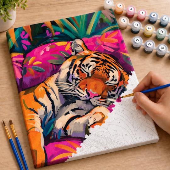 Paint by Numbers – Sleeping Tiger 40x50 cm, photo 7