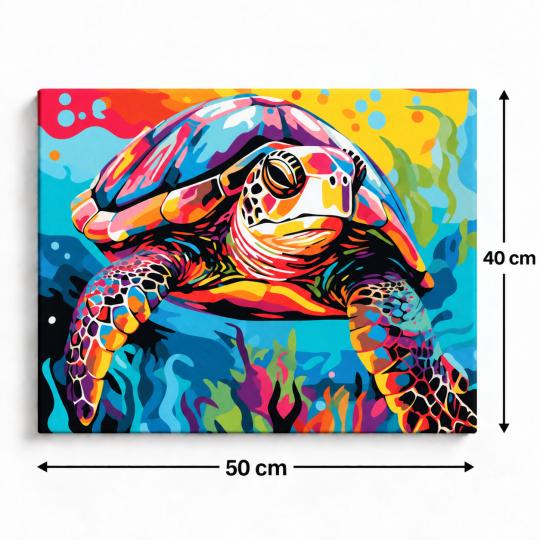 Paint by Numbers – Colourful Turtle 50x40 cm, photo 3