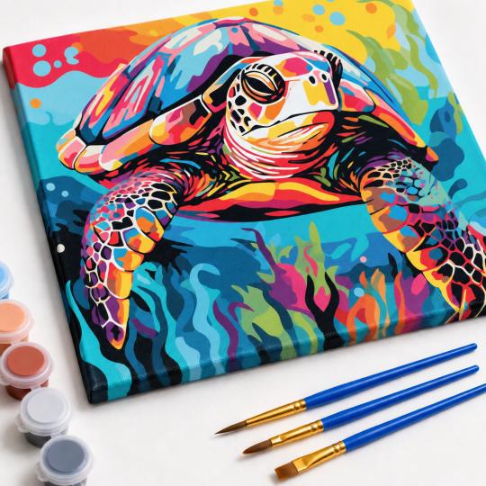Paint by Numbers – Colourful Turtle 50x40 cm, photo 4