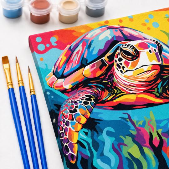 Paint by Numbers – Colourful Turtle 50x40 cm, photo 5