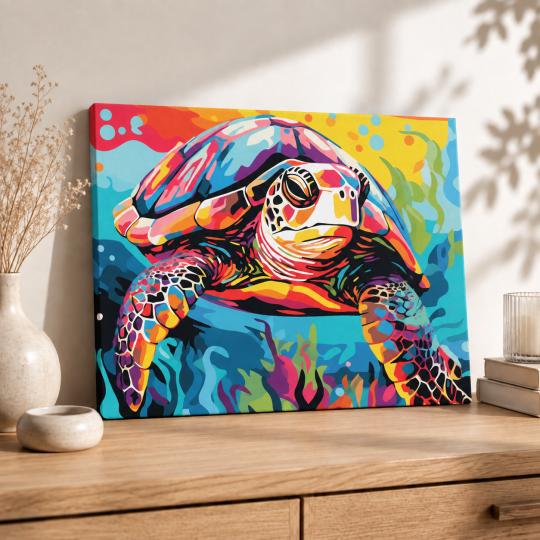 Paint by Numbers – Colourful Turtle 50x40 cm, photo 8