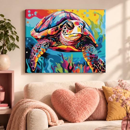 Paint by Numbers – Colourful Turtle 50x40 cm, photo 9