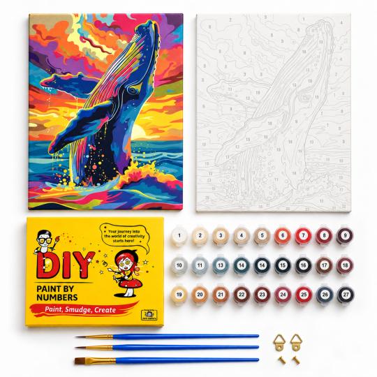 Paint by Numbers – Surfacing Whale 40x50 cm, photo 2