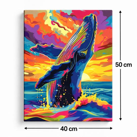 Paint by Numbers – Surfacing Whale 40x50 cm, photo 3