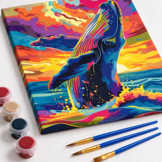 Paint by Numbers – Surfacing Whale 40x50 cm, photo 4
