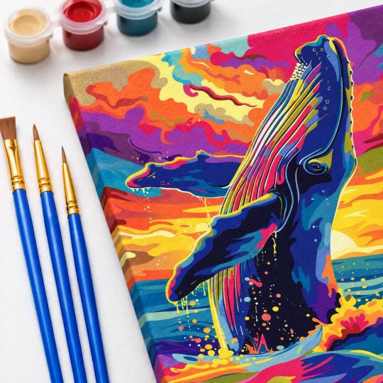 Paint by Numbers – Surfacing Whale 40x50 cm, photo 5