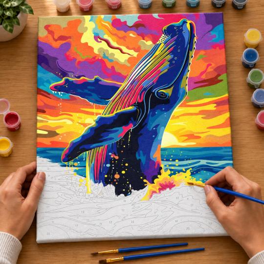 Paint by Numbers – Surfacing Whale 40x50 cm, photo 6