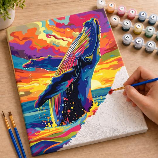 Paint by Numbers – Surfacing Whale 40x50 cm, photo 7