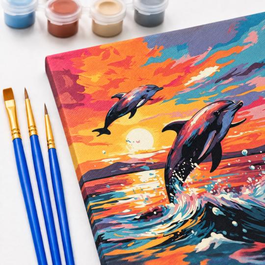 Paint by Numbers – Dolphins 50x40 cm, photo 5