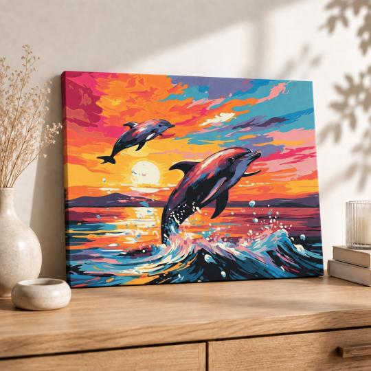 Paint by Numbers – Dolphins 50x40 cm, photo 8