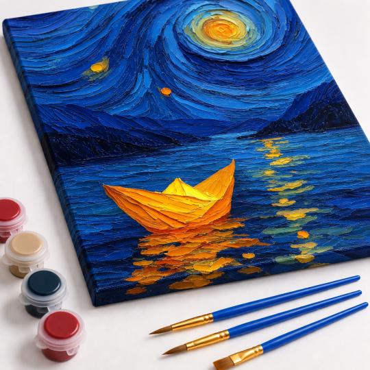 Paint by Numbers – Paper Boat Under the Stars 40x50 cm, photo 4