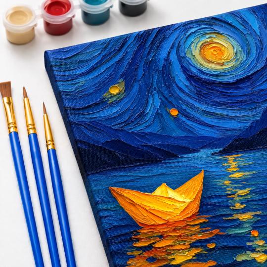 Paint by Numbers – Paper Boat Under the Stars 40x50 cm, photo 5
