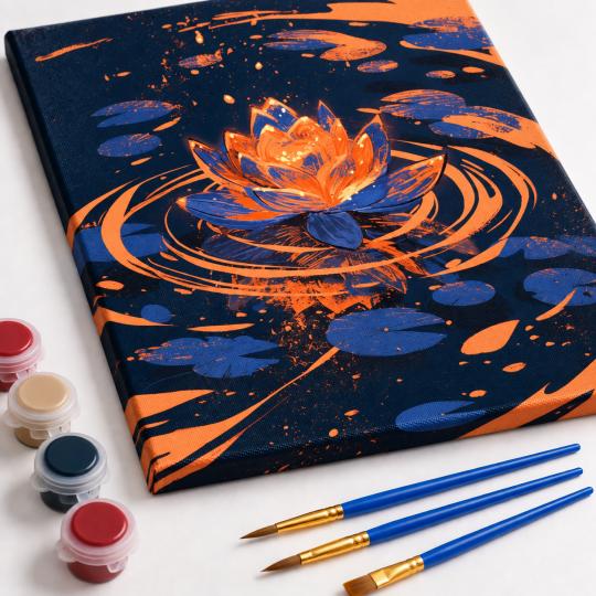 Paint by Numbers – Lotus in the Dark 40x50 cm, photo 4