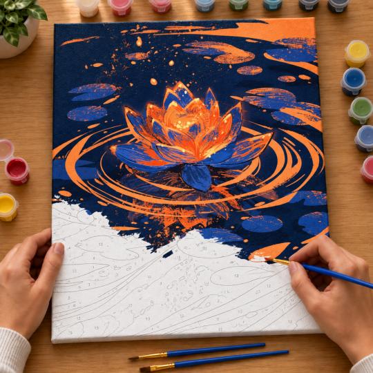 Paint by Numbers – Lotus in the Dark 40x50 cm, photo 6