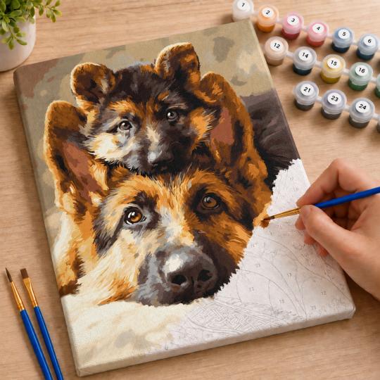 Paint by Numbers – Adorable Shepherd Dogs 40x50 cm, photo 7