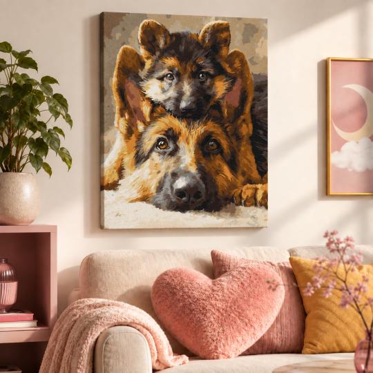 Paint by Numbers – Adorable Shepherd Dogs 40x50 cm, photo 9