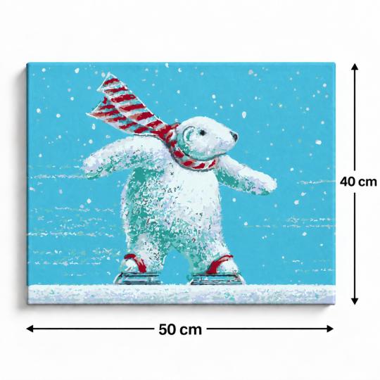 Paint by Numbers – Bear on Skates 50x40 cm, photo 3