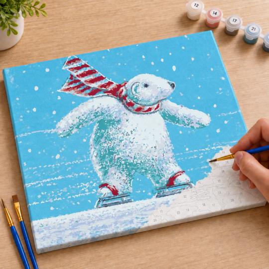 Paint by Numbers – Bear on Skates 50x40 cm, photo 7