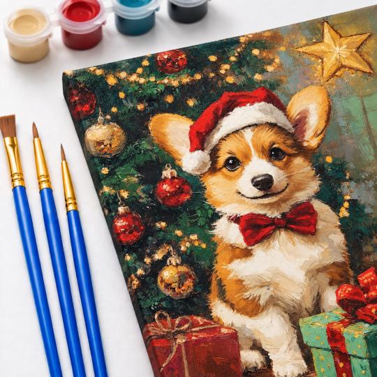 Paint by Numbers – Christmas Corgi 40x50 cm, photo 5
