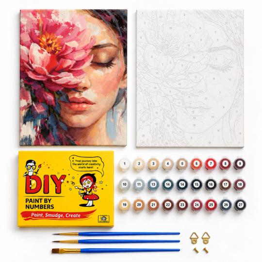 Paint by Numbers – Touch of a Flower 40x50 cm, photo 2