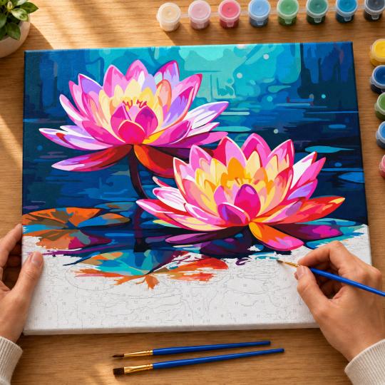 Paint by Numbers – Evening with Lilies 50x40 cm, photo 6