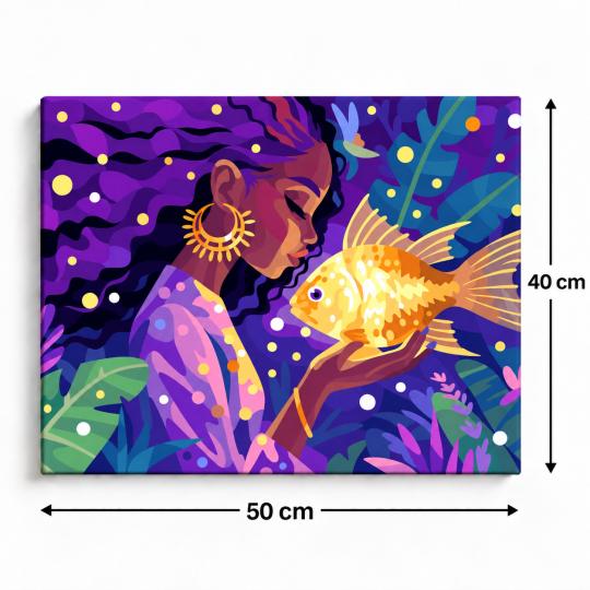 Paint by Numbers – Mysterious Goldfish 50x40 cm, photo 3