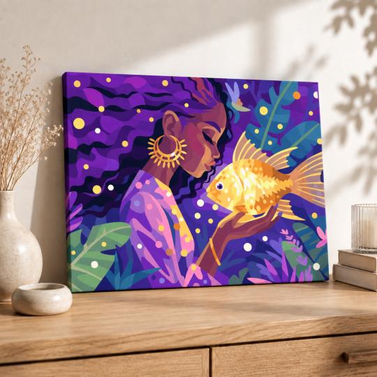 Paint by Numbers – Mysterious Goldfish 50x40 cm, photo 8