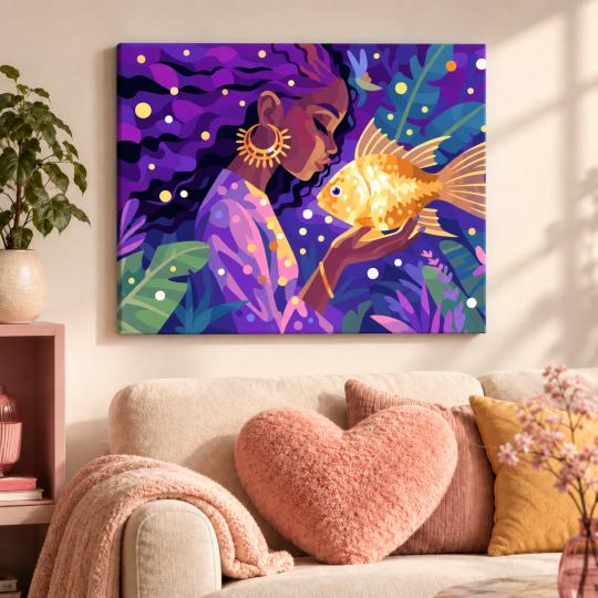 Paint by Numbers – Mysterious Goldfish 50x40 cm, photo 9