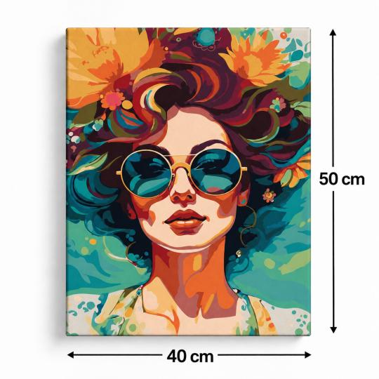 Paint by Numbers – Girl in Glasses 40x50 cm, photo 3