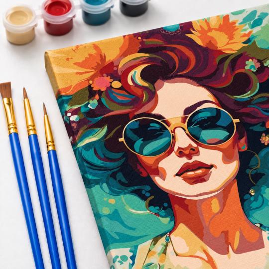 Paint by Numbers – Girl in Glasses 40x50 cm, photo 5