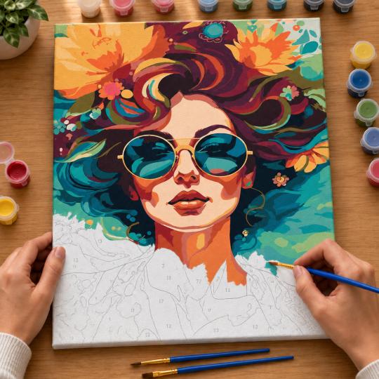 Paint by Numbers – Girl in Glasses 40x50 cm, photo 6