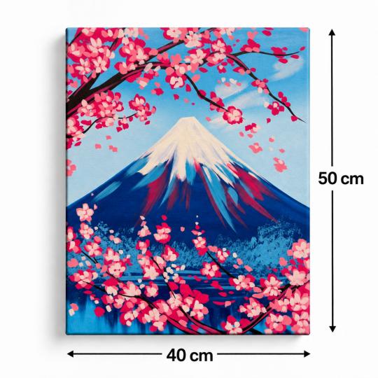 Paint by Numbers – Sakura Beneath Mount Fuji 40x50 cm, photo 3