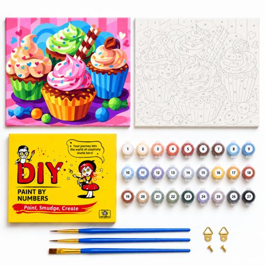 Paint by Numbers – Adorable Cupcakes 50x40 cm, photo 2