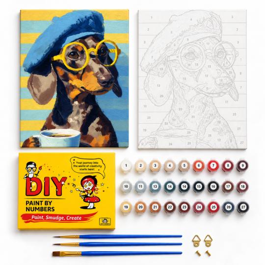 Paint by Numbers – French Dachshund 40x50 cm, photo 2
