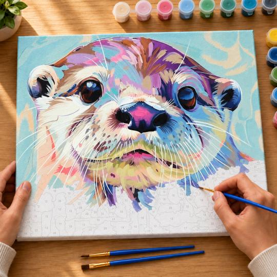 Paint by Numbers – Adorable Otter 50x40 cm, photo 6