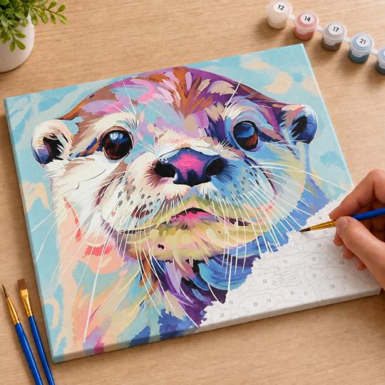 Paint by Numbers – Adorable Otter 50x40 cm, photo 7
