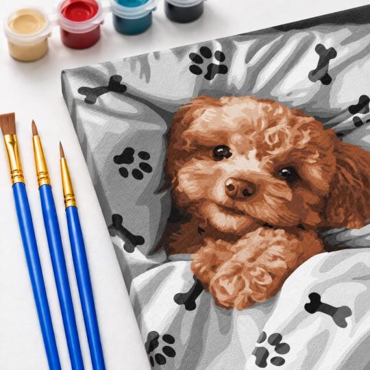 Paint by Numbers – Sleepy Puppy 40x50 cm, photo 5