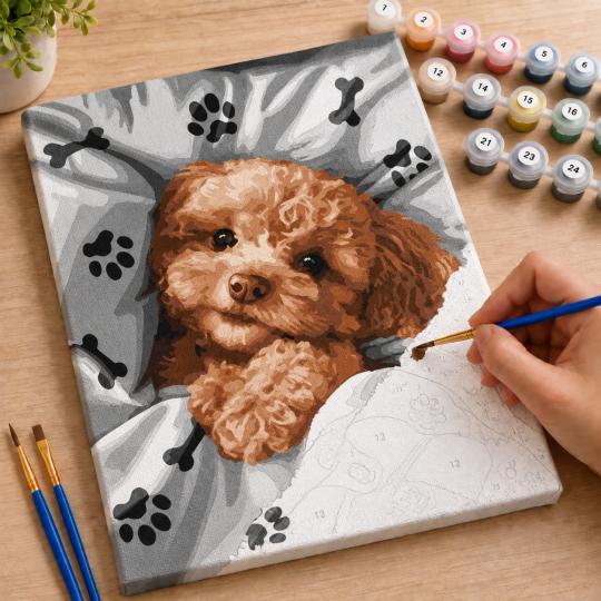 Paint by Numbers – Sleepy Puppy 40x50 cm, photo 7