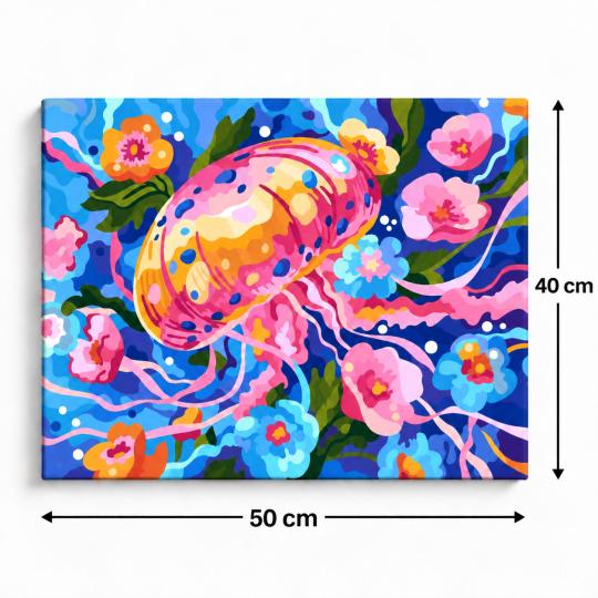 Paint by Numbers – Colourful Jellyfish 50x40 cm, photo 3