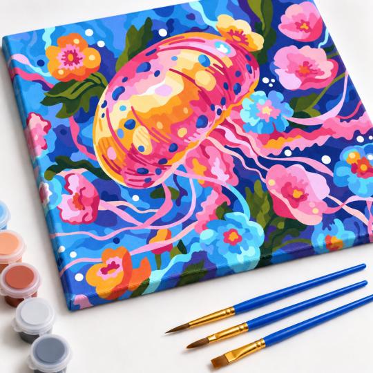 Paint by Numbers – Colourful Jellyfish 50x40 cm, photo 4