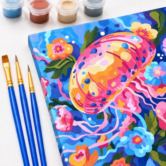 Paint by Numbers – Colourful Jellyfish 50x40 cm, photo 5