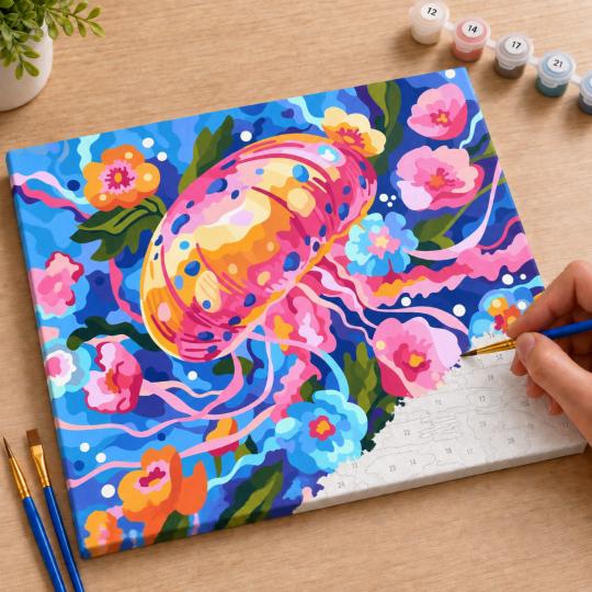 Paint by Numbers – Colourful Jellyfish 50x40 cm, photo 7