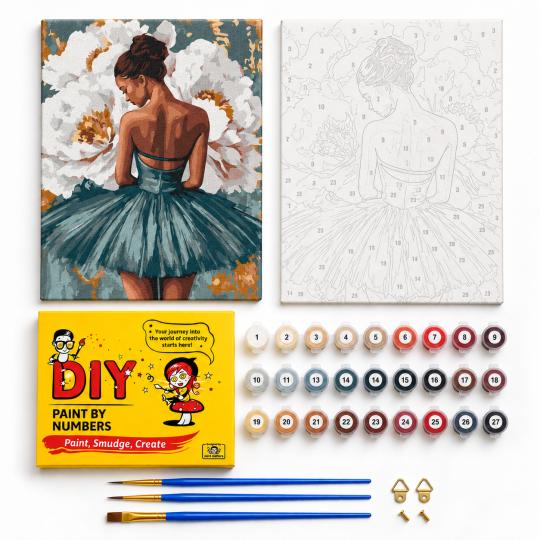 Paint by Numbers – Ballerina in Peonies 40x50 cm, photo 2